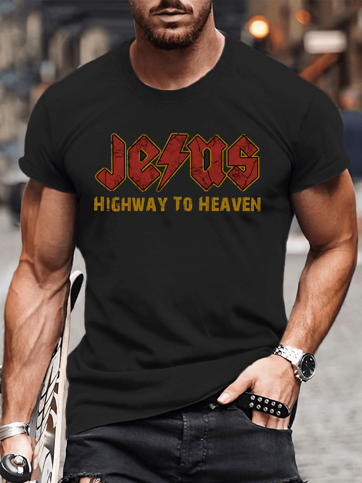 Jesus Highway to Heaven Men's T-Shirt
