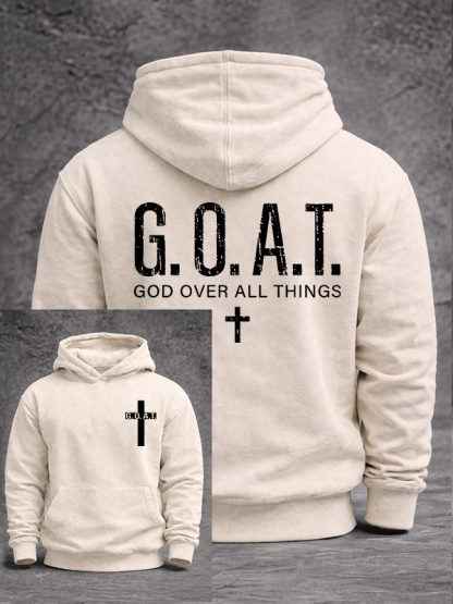 God over All Things Jesus God Christian Washed Hoodie