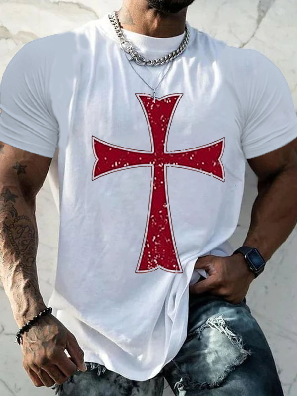 Knights Templar Crusader Cross Cotton T-Shirt