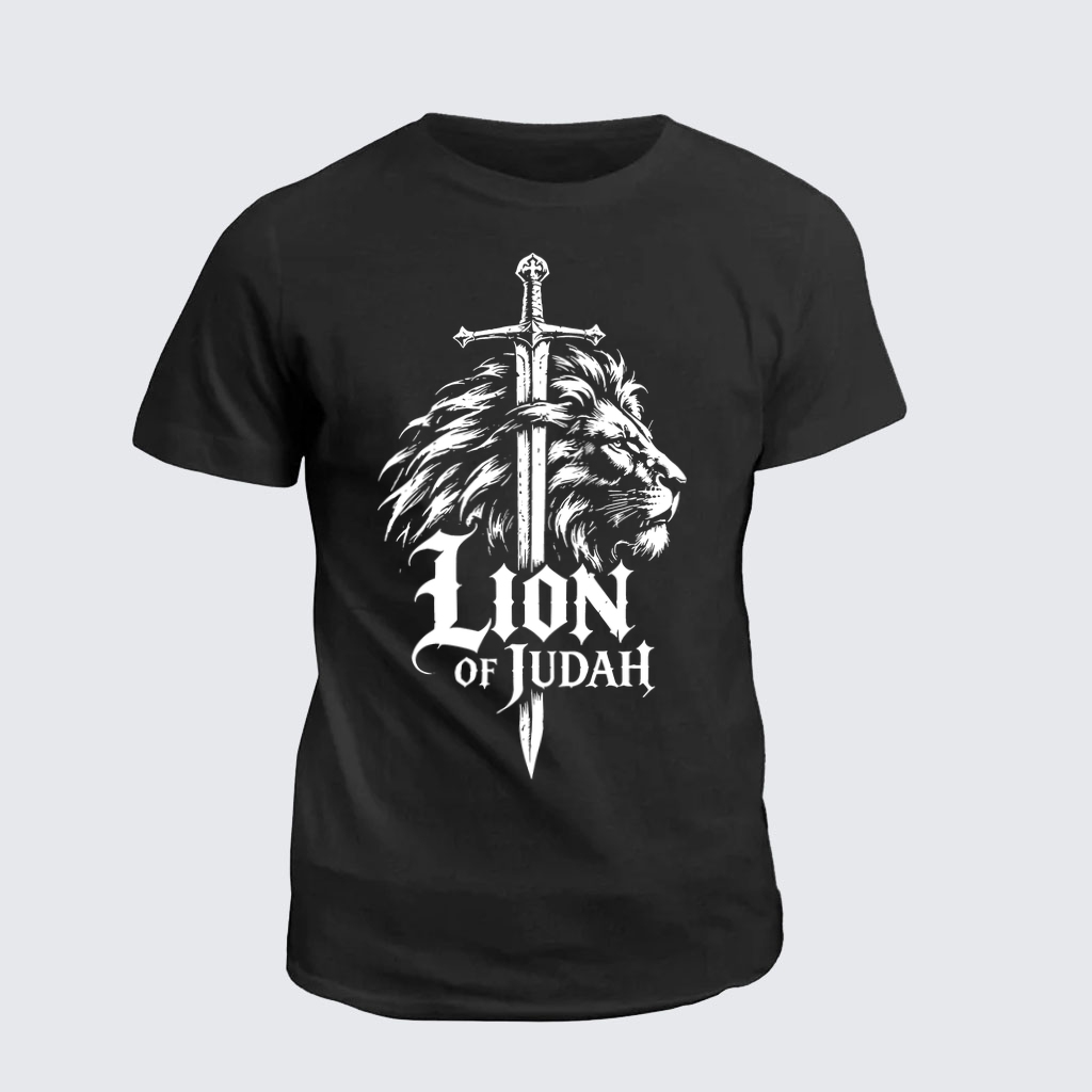 Classic Cotton Tee - Lion of Judah - Black (front)