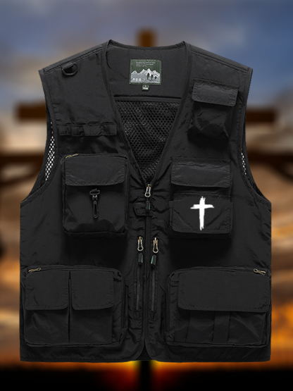 [Copy]Cross Printed Jesus God Christian Outdoor Quick-dry Vest