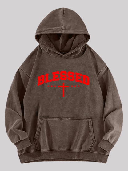 Blessed Cross Washed Hoodie