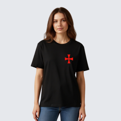 Fight for the Faith – Templar Cross Crusader Knight  Jesus God Christian Premium Mercerized Cotton Tee