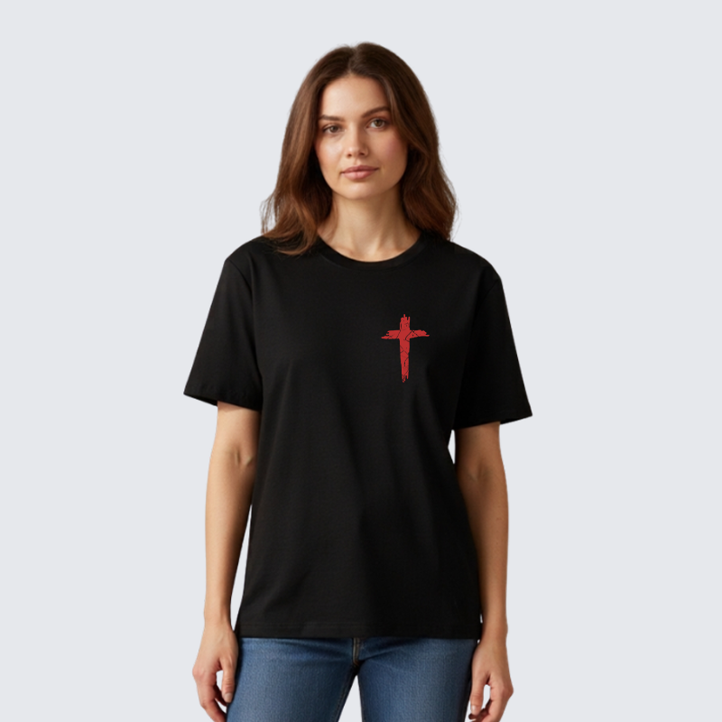 Deus Vult Crusader Jesus God Christian Premium Mercerized Cotton Tee