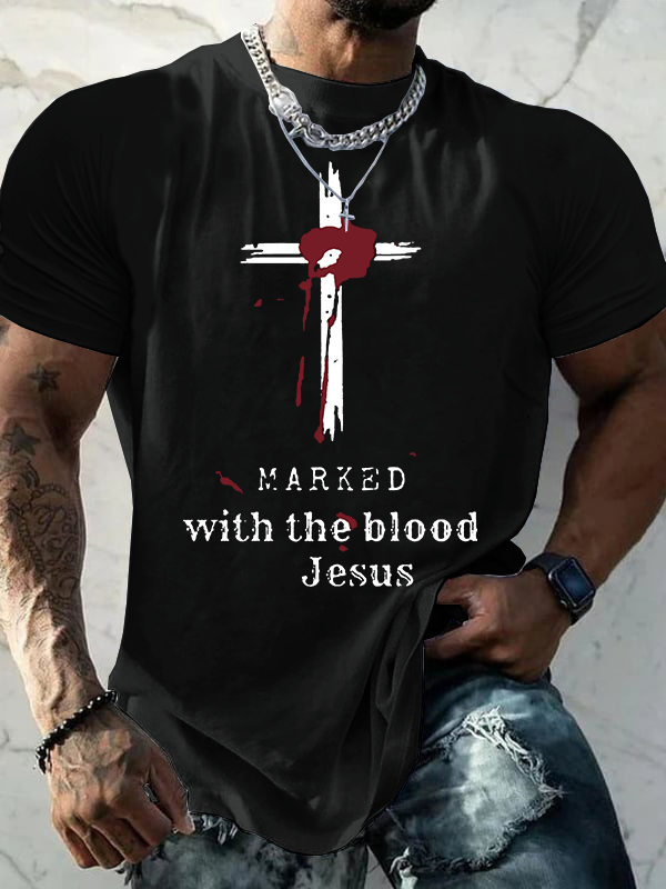 Marked With The Blood Jesus Christian Cotton T-Shirt