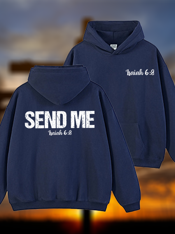 Isaiah 6:8 Christian ‘Send Me’ Plush Fleece-Lined Hoodie