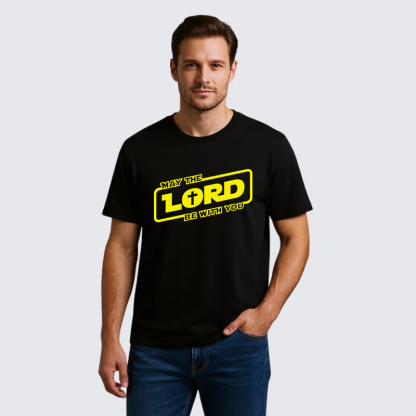 Lord Be With You Jesus God Christian Premium Mercerized Cotton Tee