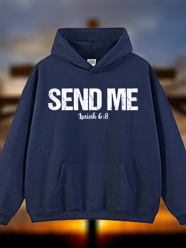 Isaiah 6:8 Christian ‘Send Me’ Plush Fleece-Lined Hoodie