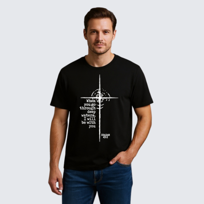 Be With You Jesus God Christian Premium Mercerized Cotton Tee