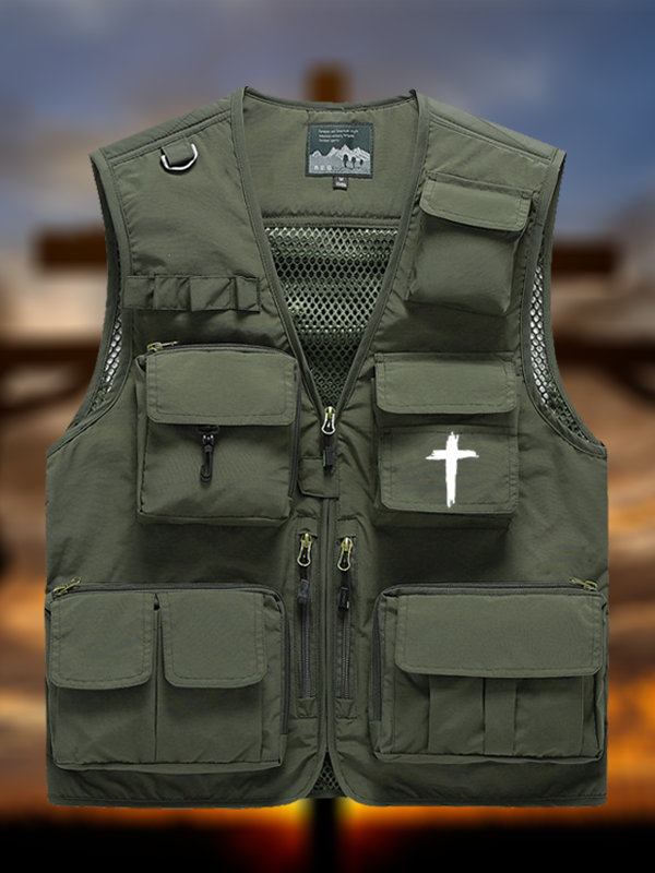 [Copy]Cross Printed Jesus God Christian Outdoor Quick-dry Vest