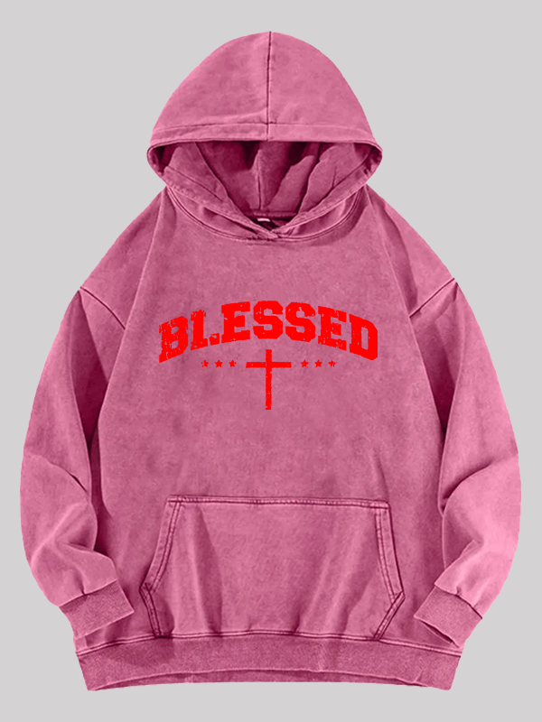 Blessed Cross Washed Hoodie