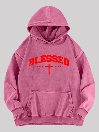 Blessed Cross Washed Hoodie