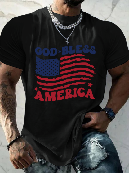 God Bless America Christian Cotton T-Shirt