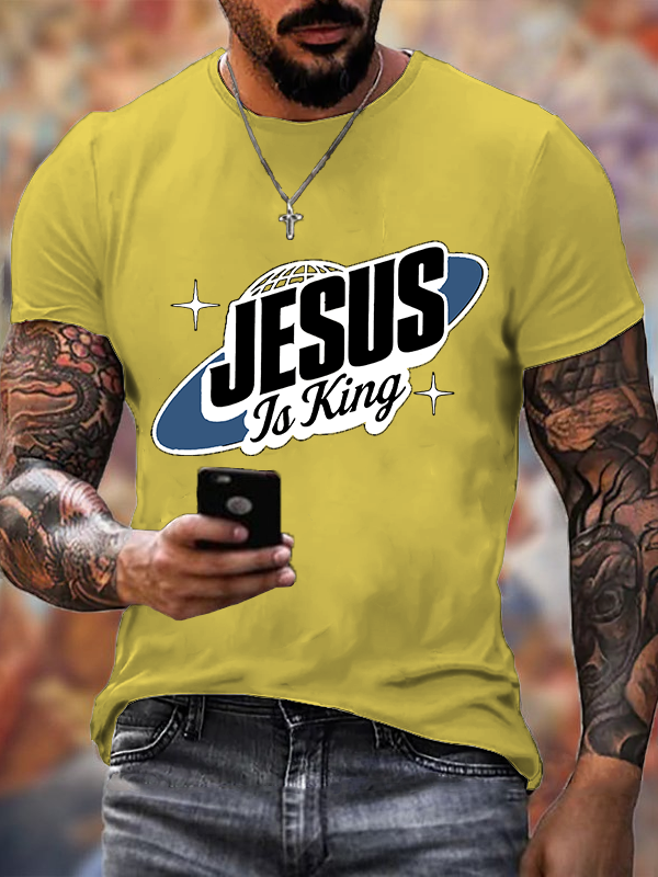 Jesus Is King Christian Cotton T-Shirt
