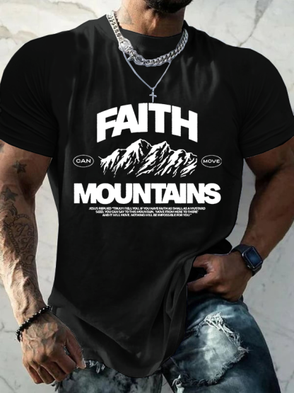 Faith Can Move Moubtains Christian Cotton T-Shirt