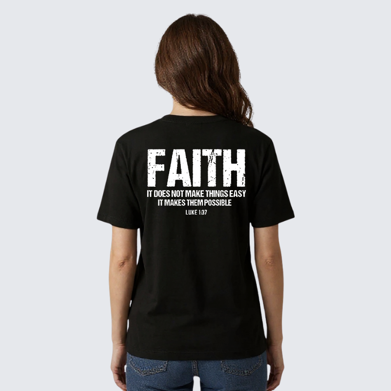 Faith Jesus God Christian Premium Mercerized Cotton Tee