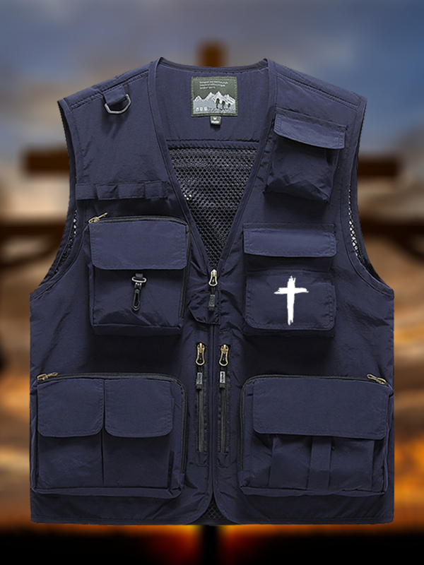 [Copy]Cross Printed Jesus God Christian Outdoor Quick-dry Vest