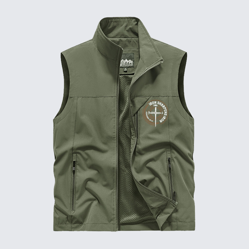 Iron Sharpens Iron - Proverbs 27:17 Jesus God Christian Outdoor Quick-dry Vest
