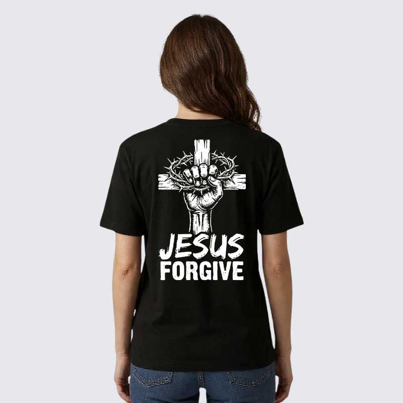 Jesus Forgiven Jesus God Christian Premium Mercerized Cotton Tee