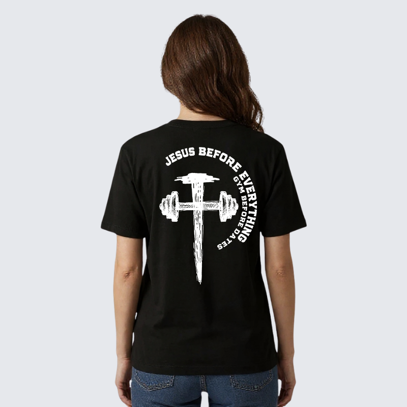 Jesus Before Everythimg Jesus God Christian Premium Mercerized Cotton Tee