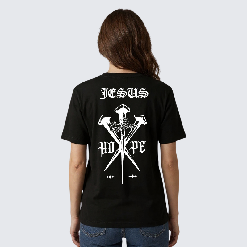 Only Human Hpoe Jesus God Christian Premium Mercerized Cotton Tee