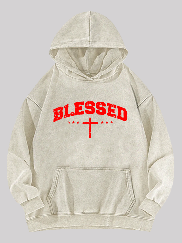 Blessed Cross Washed Hoodie