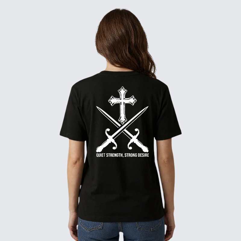 Quiet Strength, Strong Desire Jesus God Christian Premium Mercerized Cotton Tee