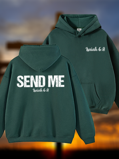 Isaiah 6:8 Christian ‘Send Me’ Plush Fleece-Lined Hoodie