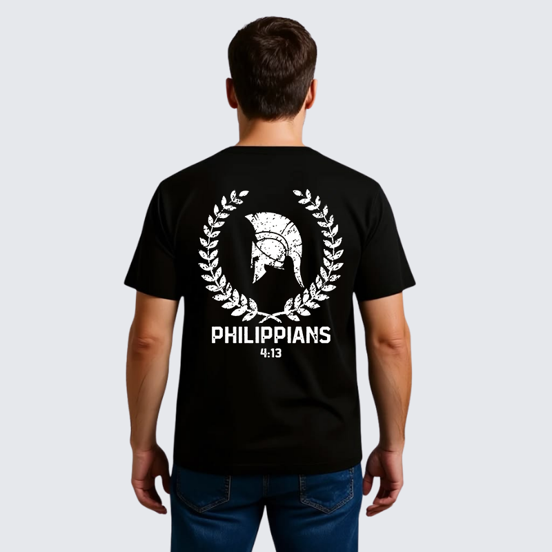 Philippians 4:13 Jesus God Christian Premium Mercerized Cotton Tee