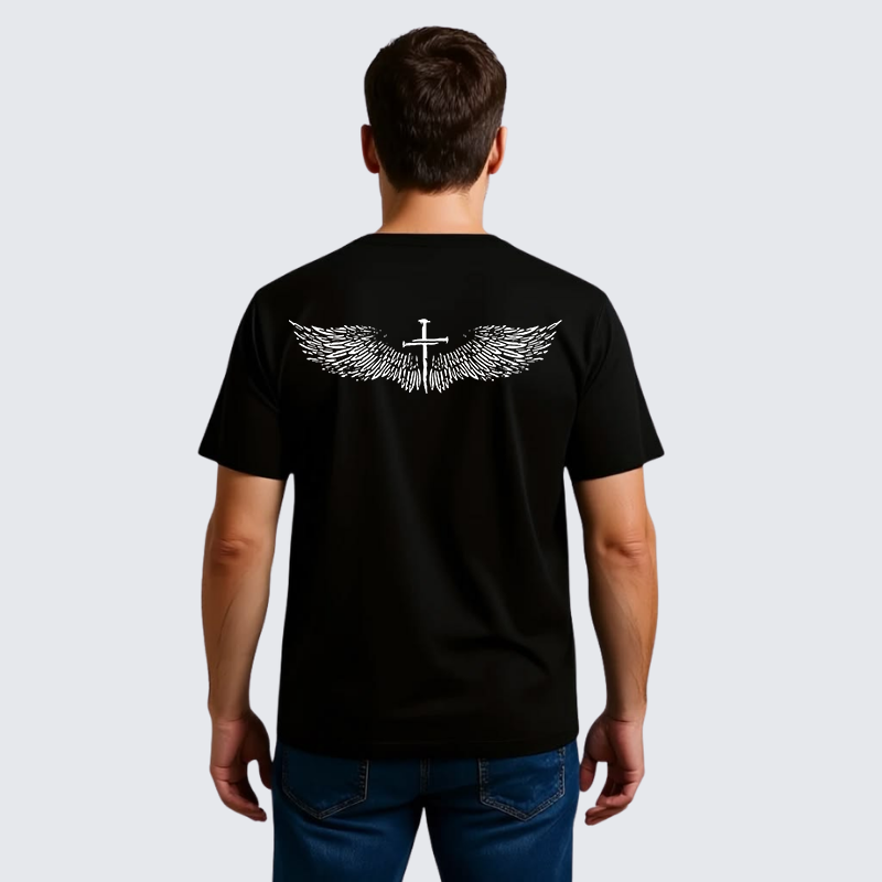 He Will Cover You With His Feather Jesus God Christian Premium Mercerized Cotton Tee