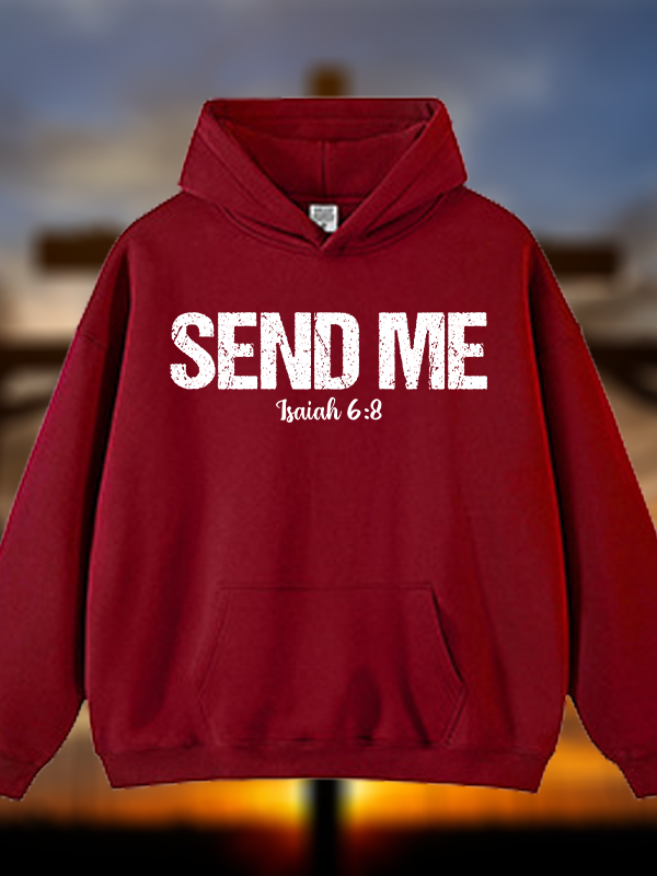 Isaiah 6:8 Christian ‘Send Me’ Plush Fleece-Lined Hoodie