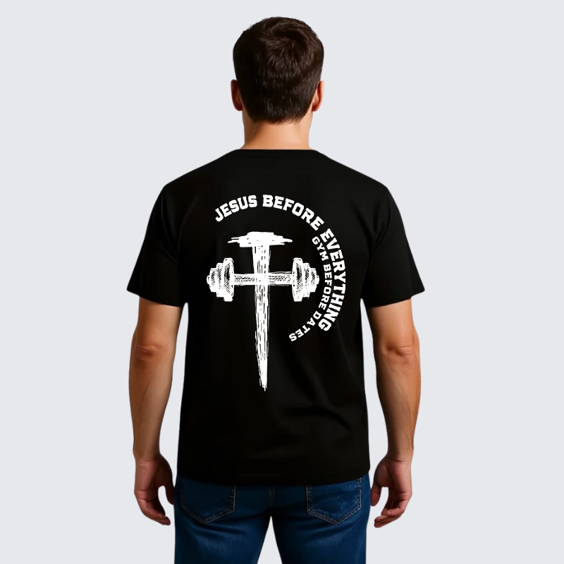 Jesus Before Everythimg Jesus God Christian Premium Mercerized Cotton Tee