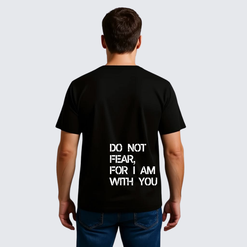 Do Not Fear, For I Am With You Isaiah 41:10 Jesus God Christian Premium Mercerized Cotton Tee
