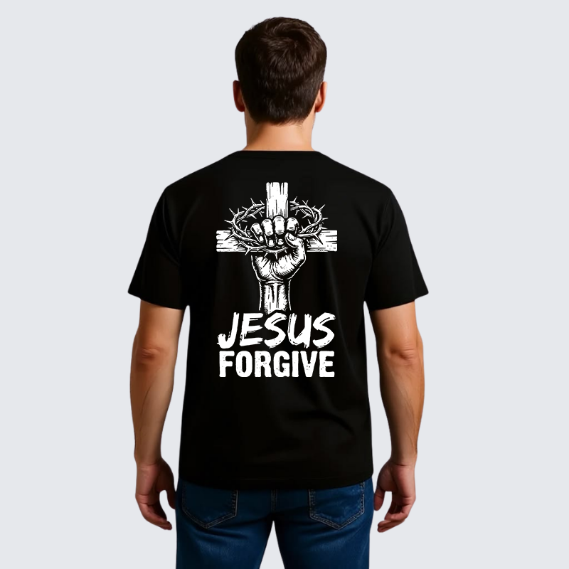 Jesus Forgiven Jesus God Christian Premium Mercerized Cotton Tee