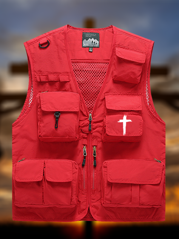 [Copy]Cross Printed Jesus God Christian Outdoor Quick-dry Vest
