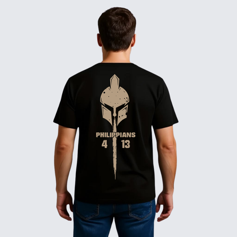 Philippians 4:13 Jesus God Christian Premium Mercerized Cotton Tee