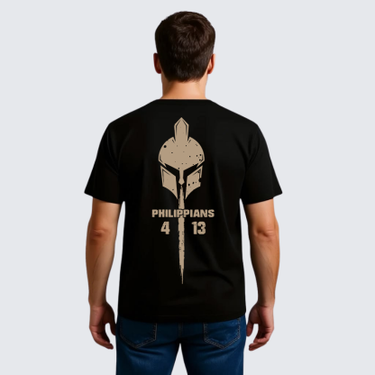 Philippians 4:13 Jesus God Christian Premium Mercerized Cotton Tee