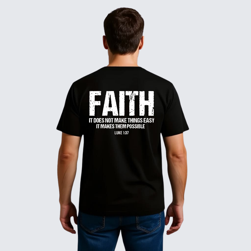 Faith Jesus God Christian Premium Mercerized Cotton Tee