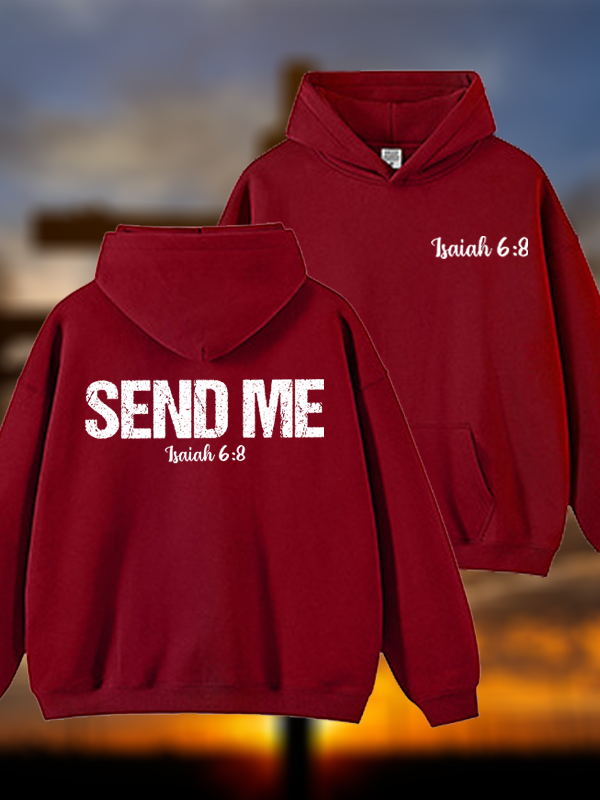 Isaiah 6:8 Christian ‘Send Me’ Plush Fleece-Lined Hoodie