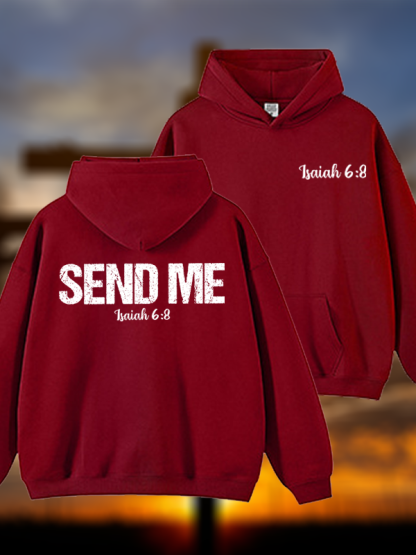Isaiah 6:8 Christian ‘Send Me’ Plush Fleece-Lined Hoodie