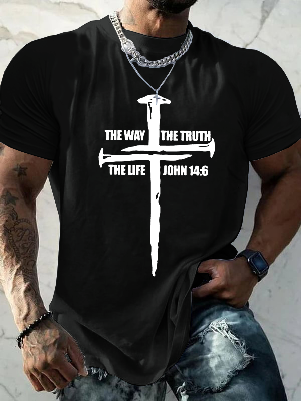 The Way The Truth The Life Christian Cotton T-Shirt