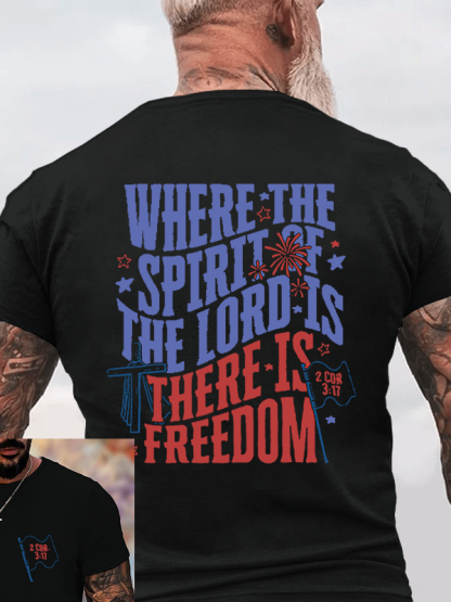 Where The Spirit Of The Lord Christian Cotton T-Shirt