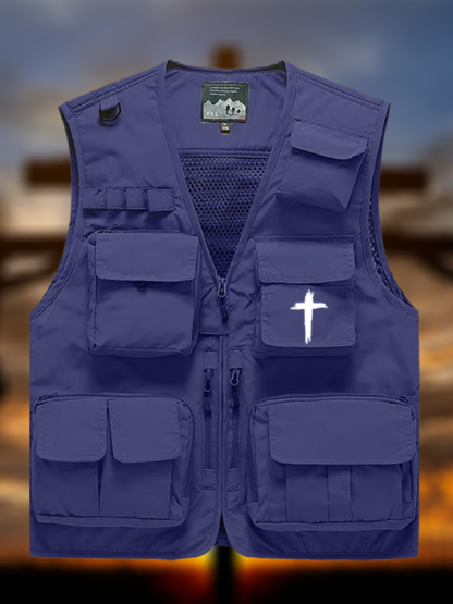 [Copy]Cross Printed Jesus God Christian Outdoor Quick-dry Vest