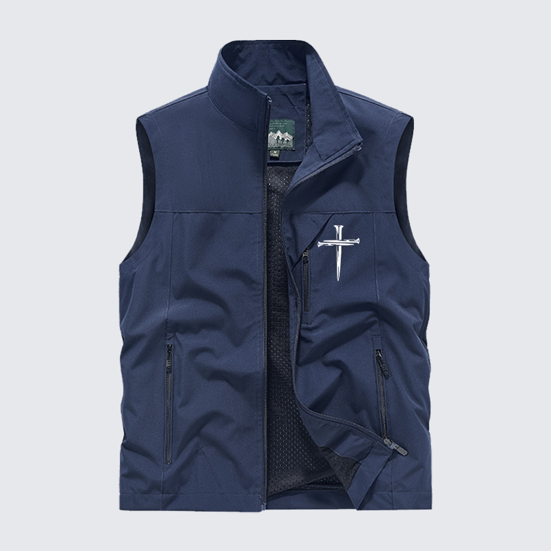 Cross Printed Jesus God Christian Outdoor Quick-dry Vest