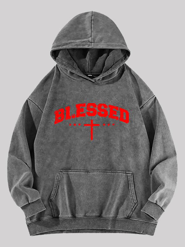Blessed Cross Washed Hoodie