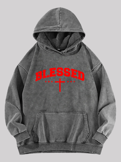 Blessed Cross Washed Hoodie