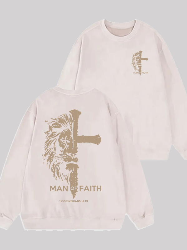 Man of Faith Christian Washed Sweatshirt