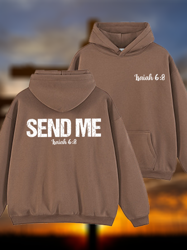 Isaiah 6:8 Christian ‘Send Me’ Plush Fleece-Lined Hoodie