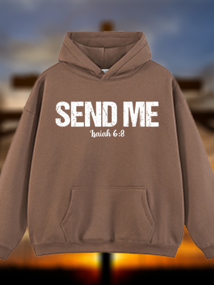 Isaiah 6:8 Christian ‘Send Me’ Plush Fleece-Lined Hoodie