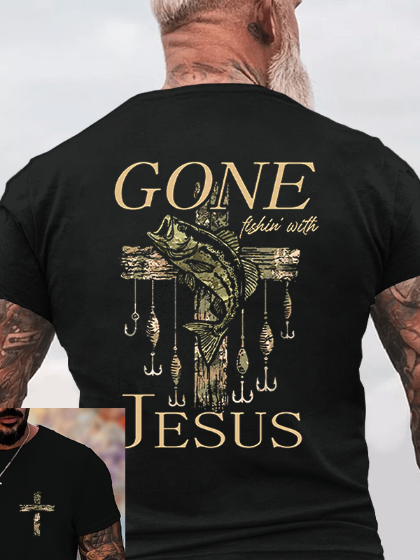 Gone Fishin' with Jesus Christian Cotton T-Shirt